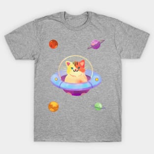 Space Cat Retro Lover Design T-Shirt